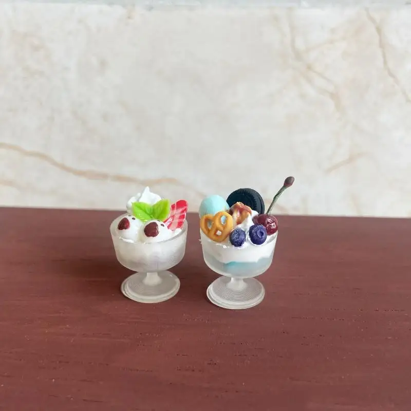 Casa de muñecas en miniatura, fruta, galleta, comida, taza de helado, modelo de juguete para accesorios de muñecas, decoración artesanal, regalo para niños, 1 ud.