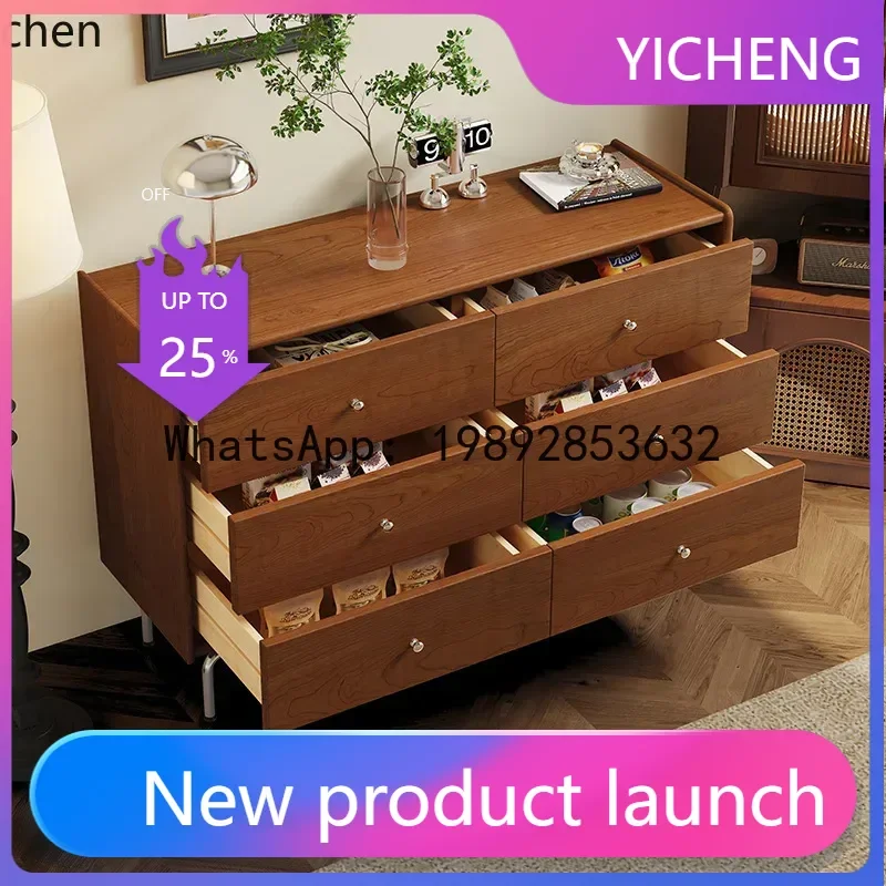 

A1 Solid Wood Chest of Drawers Bedroom Bedside Storage Cabinet with Metal Legs