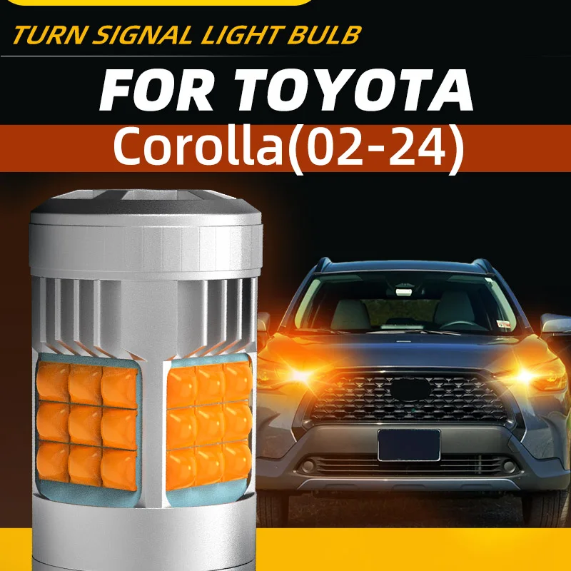 

2pcs Car LED Turn Signal Lights Bulbs Front/Rear Direction Indicator For Toyota Corolla E120/130/140/150/170/180/210 Verso Cross