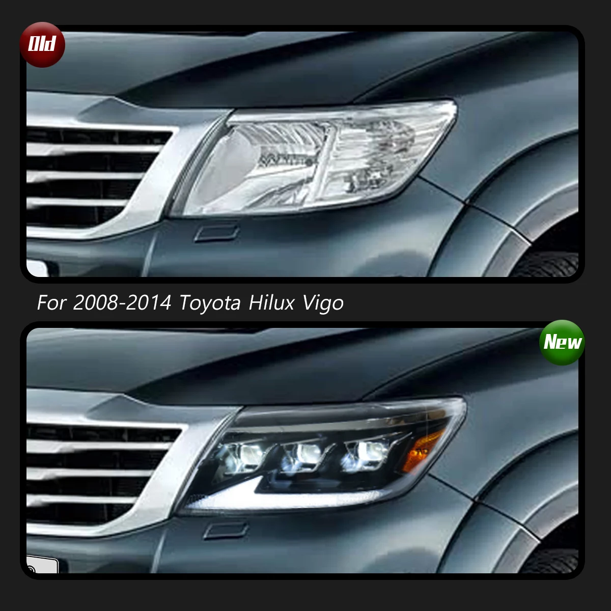 

TYPY New LED Car Headlights For Toyota Hilux Vigo Headlight 2008-2014 Signals Auto Accessories Daytime Running Lights