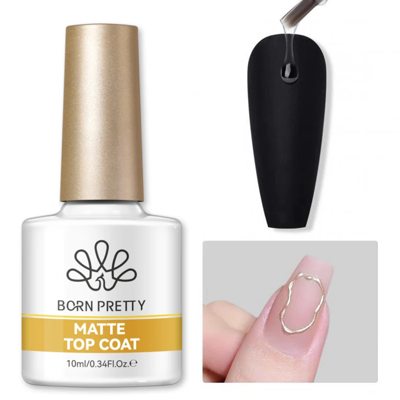 BORN PRETTY 10ml Matte Top Coat Powder-Resist Anti Sticky Manicure Gel Semi Permanent Soak Off Gel Nail Polish Decoration Tools
