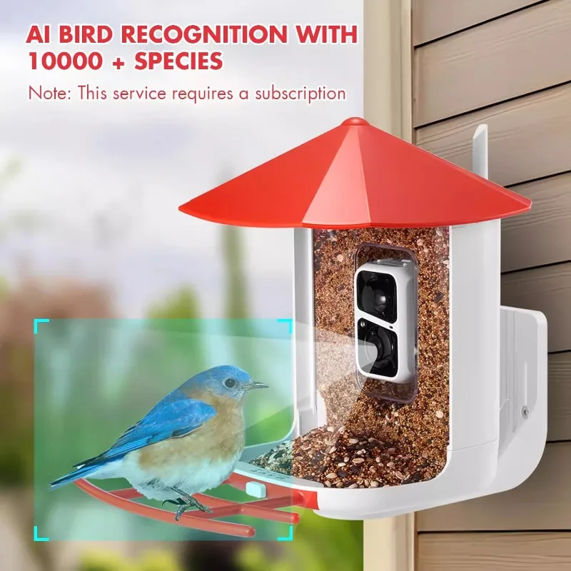 Smart Bird Feeder with Camera Bird Cage Camera Solar Outdoor Bird Camera
