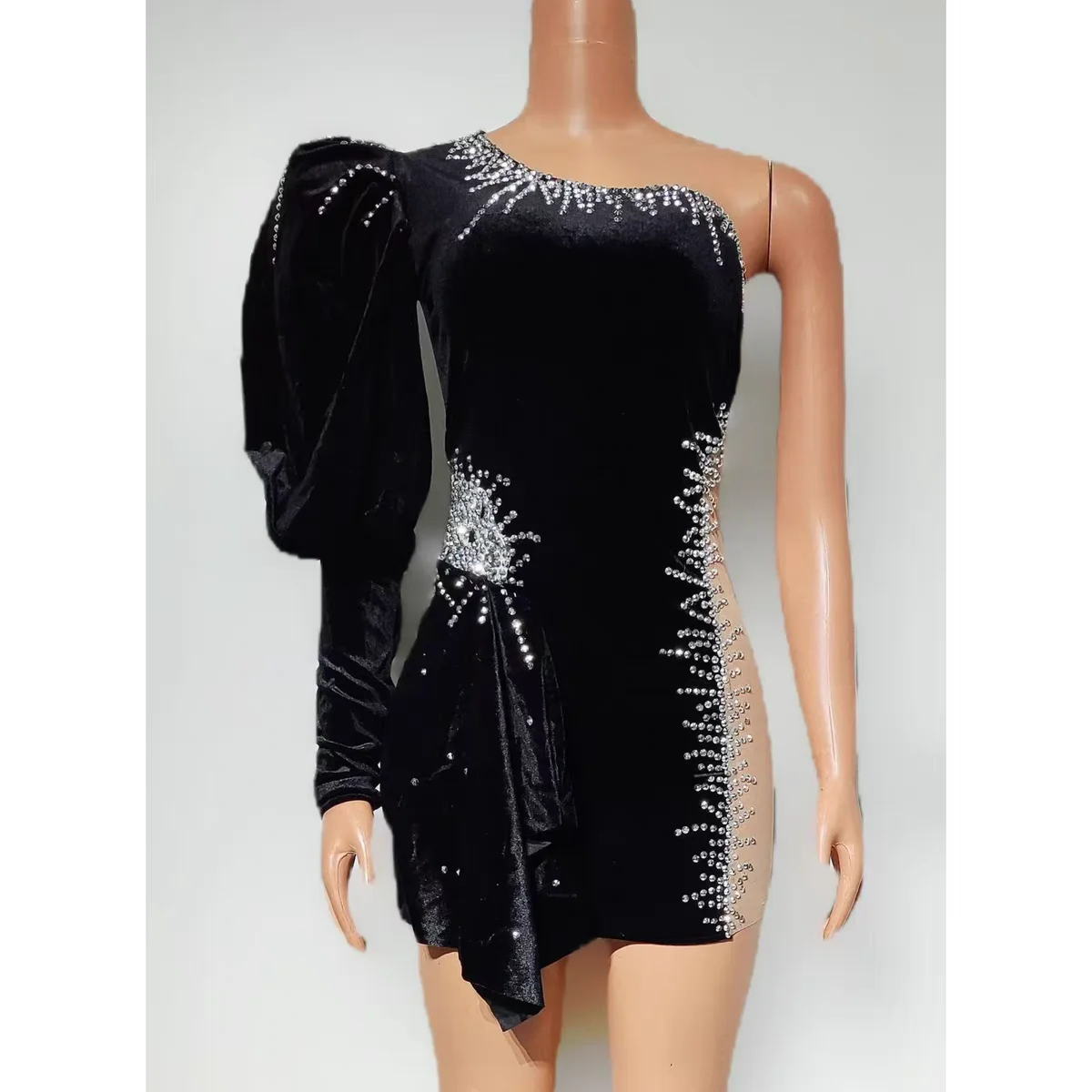 Klub nocny DJ Bar Kobieta Piosenkarka Odzież na występy Seksowny zestaw diamentów Torba na ramię Slim Fit Spódnica biodrowa Zespół taneczny Impreza tematyczna Pokaz