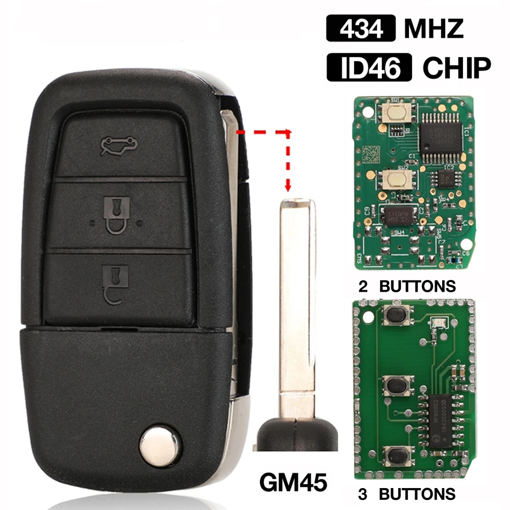 

jingyuqin 434MHZ ID46 Chip Flip Remote Car Key For Pontiac G8 / Holden VE Commodore Omega Berlina Calais SS SV6 HSV GTS