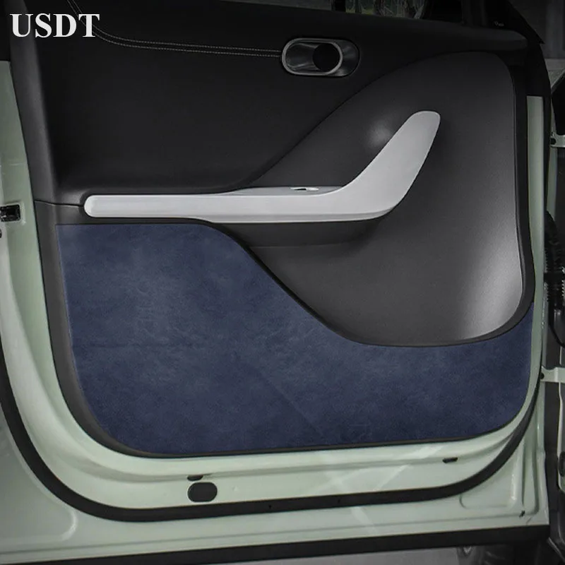 

For Mercedes Benz Smart #1 One 2023 2024 Top Suede Car Door Anti Kick Cover Mat Protection Sticker Interior Accessories