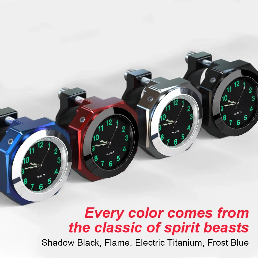 Motorcycle Clock Waterproof Mount Quartz Clock Watch Aluminum Luminous Clock For 22-28mm Handlebar Styling Car Accessories