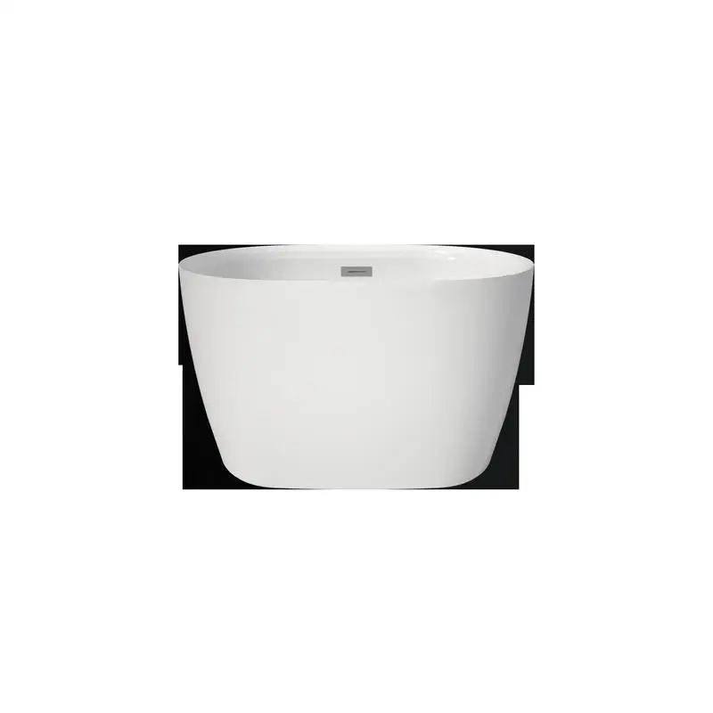 

43-Inch Premium Acrylic Freestanding Soaker Tub with Seat in White Modern Design