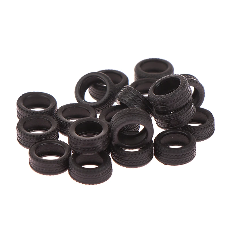 20PCS High Quality 1/64 Car Model Tire Skin, Tire Wheels Scene Accessories for Car Model Decoration