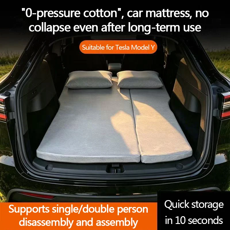 Suitable For Tesla Model Y Car Mattress, Non-inflatable, 4-6 Split Folding Camping Mat, Travel Bed, Nap Mat, Trunk Mattress