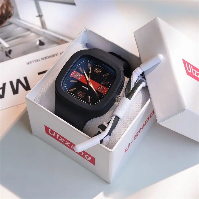 Часы наручные кварцевые с квадратным браслетом для мужчин и женщин