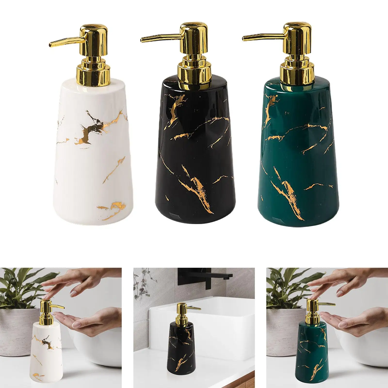 Ceramic Pump Soap Dispenser, Durable, Stylish, Waterproof, Hand Liquid,