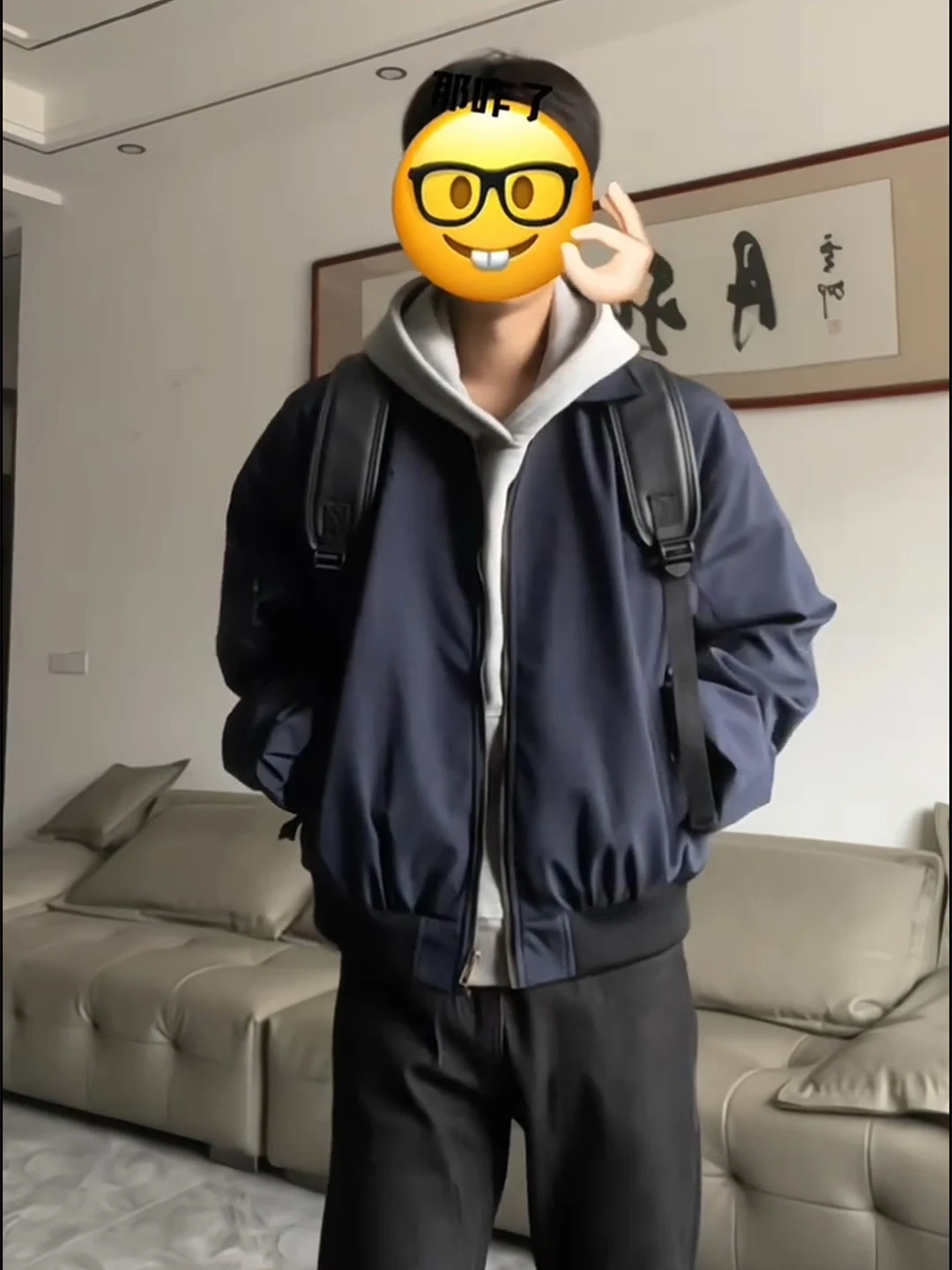 Cleanfit Dark Blue Pilot Jacket Men's Autumn Winter Thickened Cotton Short Style Cool Handsome Cotton Coat for Teens