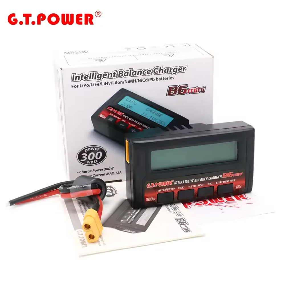 เครื่องชาร์จ/ดิสชาร์จแบตเตอรี่ G.T.POWER GT Power Imax B6mini B6 Mini 12A 300W สำหรับแบตเตอรี่ RC Lipo/LiFe/LiFe NiMH