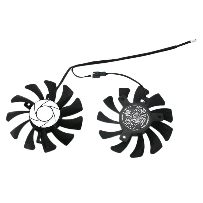 Hot sale HA8010H12F-Z 75MM 2Pin GTX1050Ti GPU Cooler DUAL Fan for GTX 1050Ti GTX-1050-Ti-4GT-OC(2Pcs)