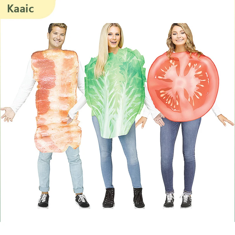 Halloween Costumes Vegetables Food Cosplay Eggs Tomatoes Bacon Meatloaf Cabbage Women Men Adult Christmasneedle-Fine Composite