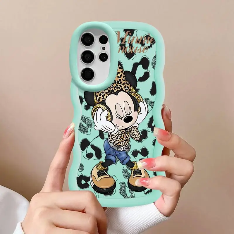 Disney Mickey Minnie Phone Case for Samsung Galaxy  S21 S22 S23 FE S24 Ultra A22 A23 A24 A25 A32 A33 A53 A52 A54 Waves Shell