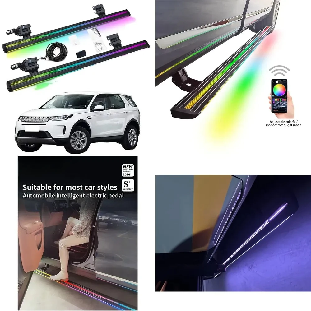 Two LED Light Business Style Aluminum Alloy Electric Full Set Running Board Side Steps for 5 (2017-) No