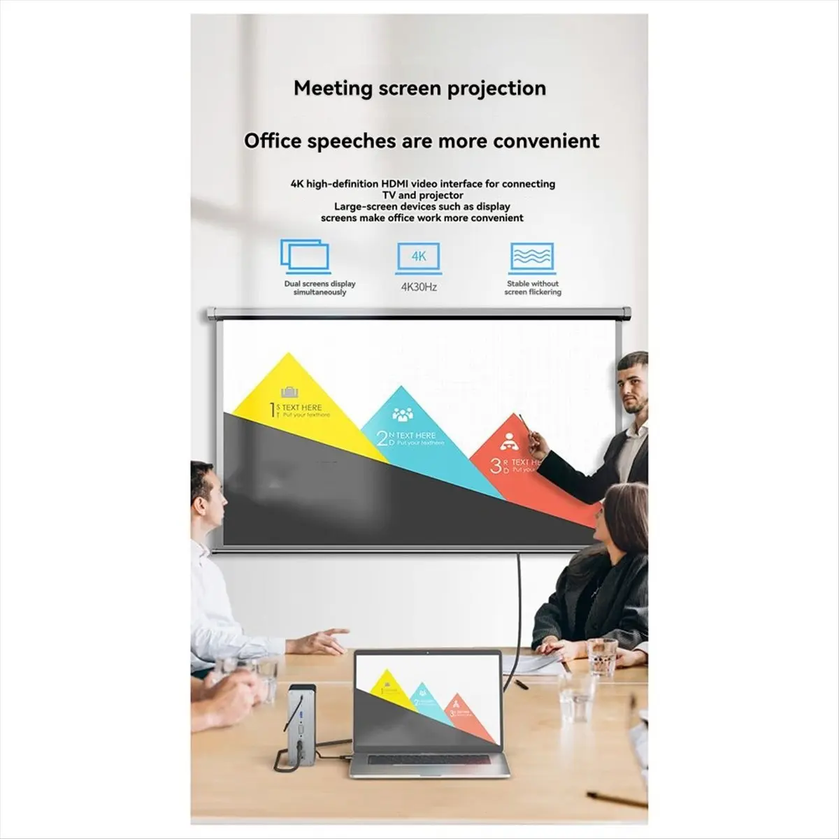 N86R USB-C 3.0 Hub Docking Station 13 in 1 Desktop Multi-Interface Expansion Dock with 100W PD Charging SD TF Card Reader