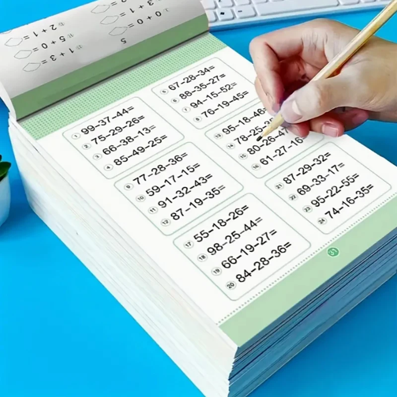 

61-Page Handwritten Math Practice Workbooks for Youngsters Ages 3-8 - Addition & Subtraction Exercises Children's Notebooks