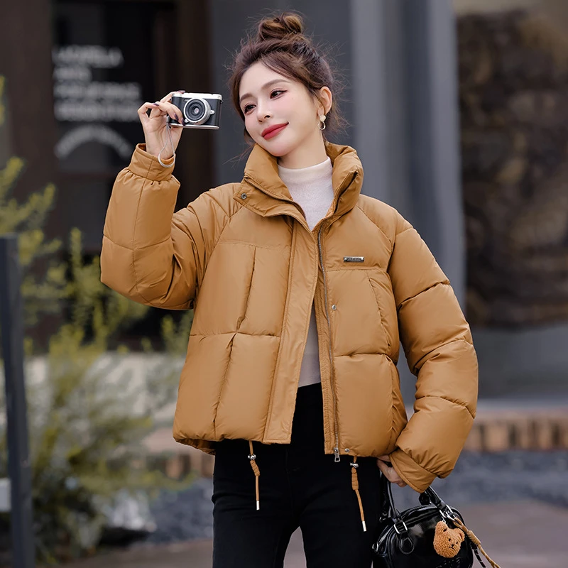 

Women's 2025 New Winter Parkas Fahion Short Down Cotton Padded JacketsThick Warm Bread Clothes Long Sleeve Stand Collar Coats