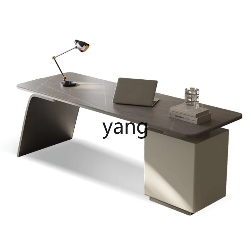 YJQ light luxury rock slab desk home study minimalist designer office desk and chair combination