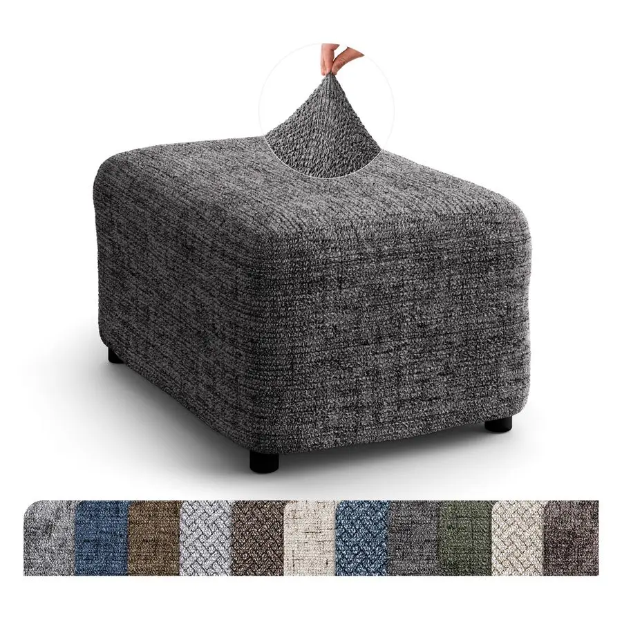 

Ottoman Slipcover Stretch Stool Sofa Pouf Protector for Pets and Kids Soft Ottoman Cover Durable Furniture Slipcover