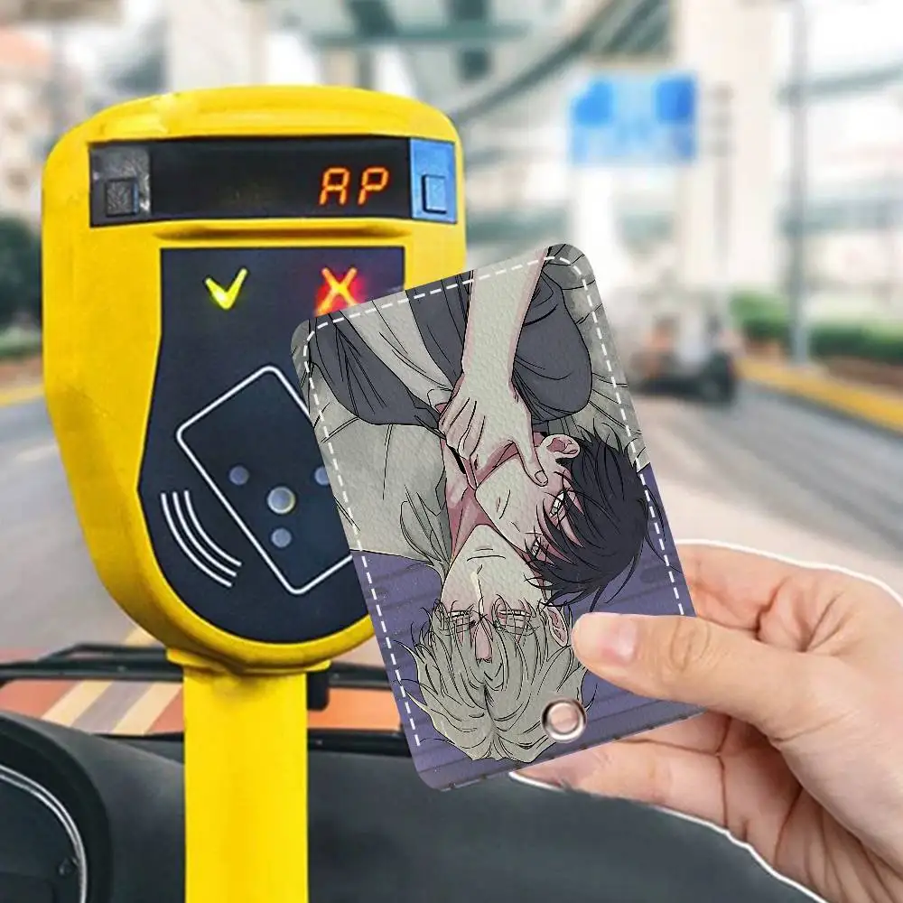 الهزلي منخفض المد في الشفق 1 قطعة بطاقة الوصول حافظة جلدية حامل بطاقة المفاتيح حلقة رئيسية الباب الوصول العلامات حافظة بطاقات الهوية المفاتيح