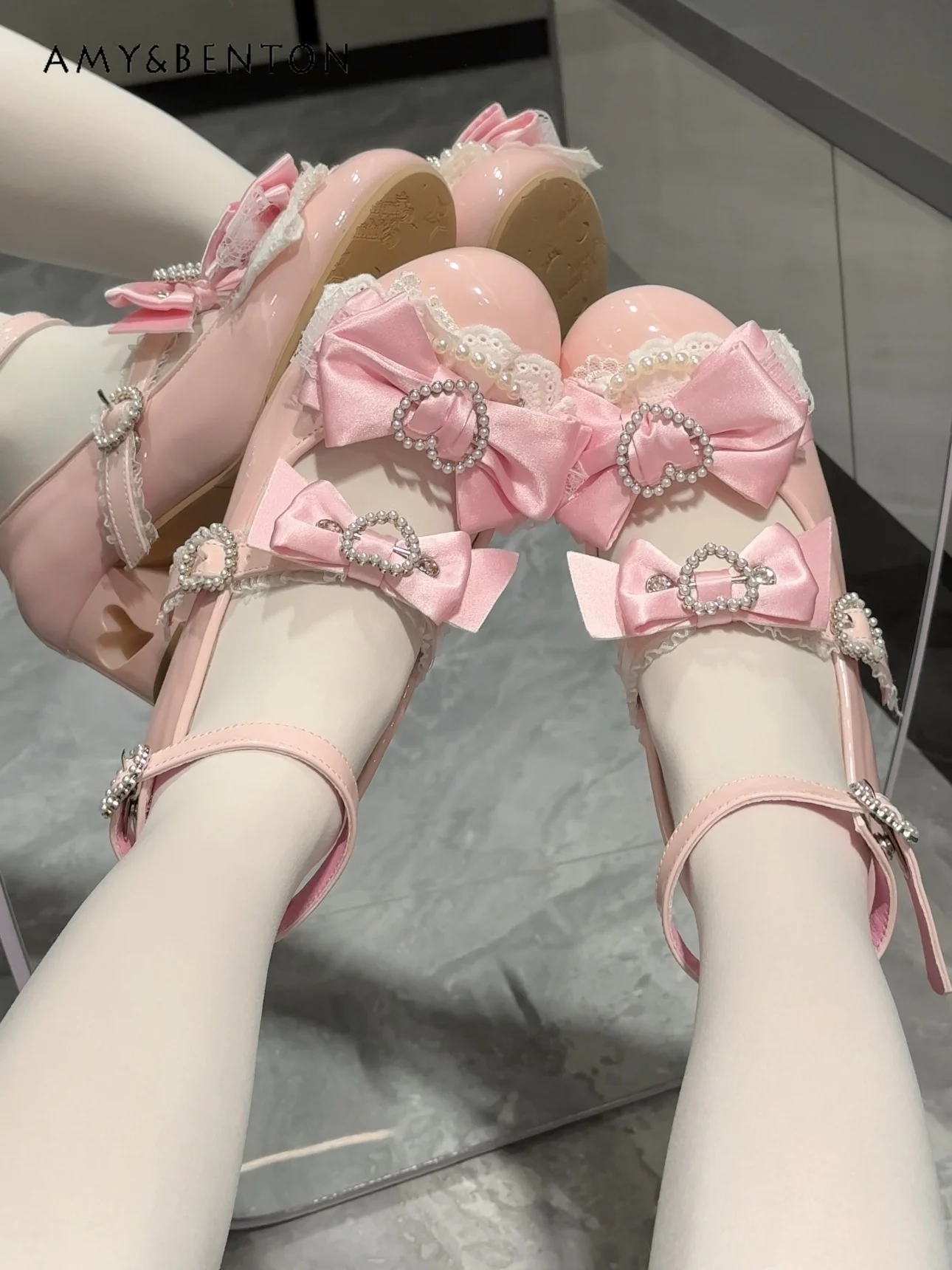 Original dulce temperamento princesa tacones altos mujeres tacón