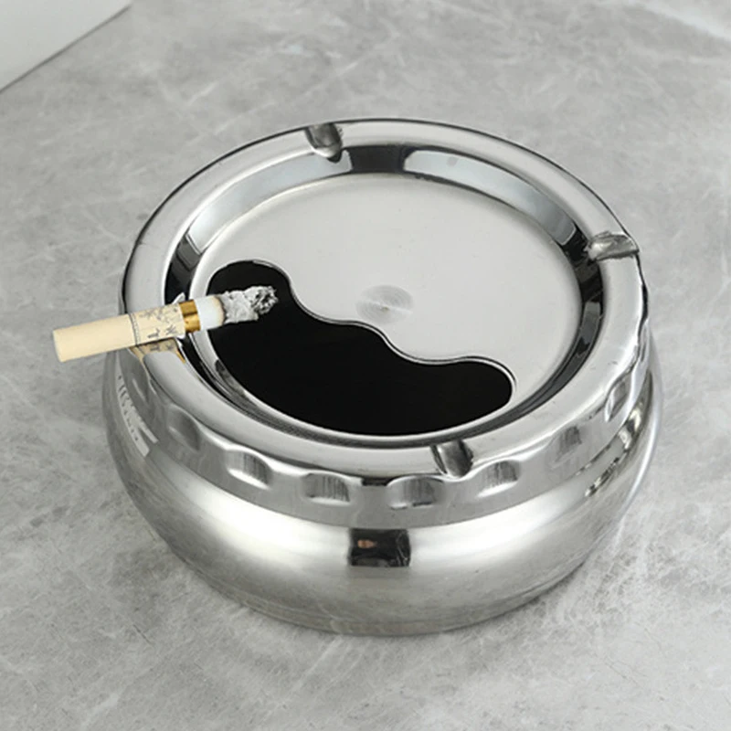 Stainless Steel Ashtray: Windproof Lid Rust Proof Design 3 Sizes Home Office Outdoor Patio