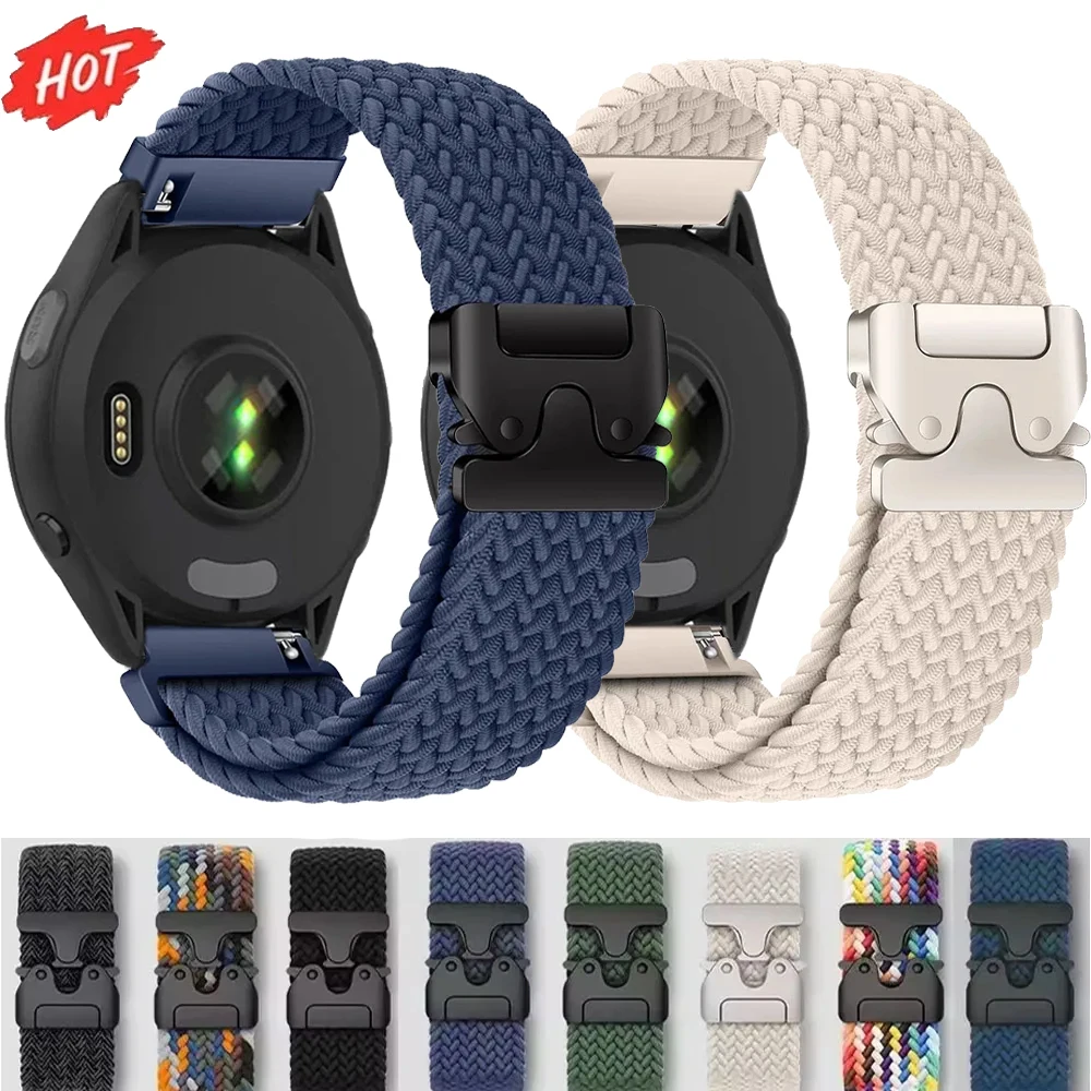 Offizielles geflochtenes Nylon-Schlaufenarmband für Garmin Forerunner 965 970 265 165 570, Fallschirmschnallenarmband, Garmin Venu 4/3 Active 6–5
