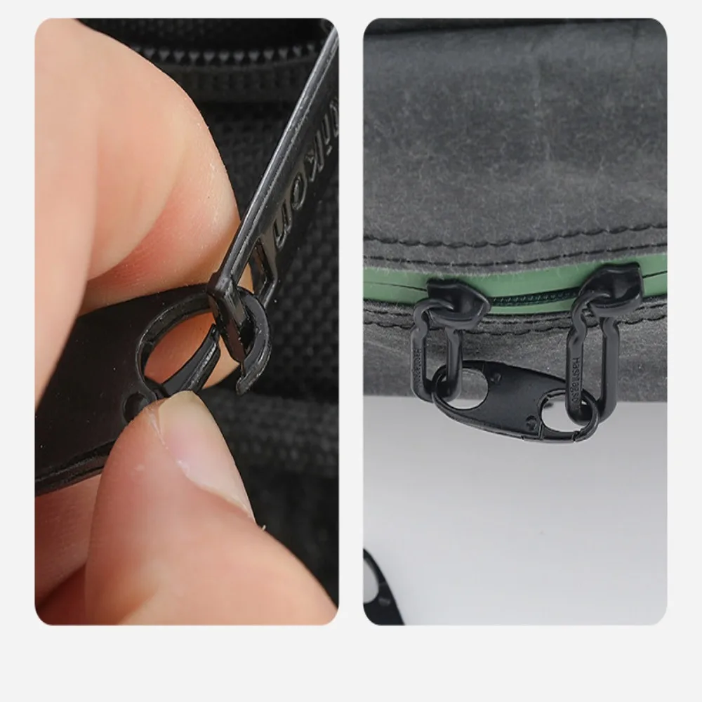 8 Pcs New Black Zipper Lock Clip Metal Silver Carabiner Clip Detachable Anti Theft Bag Backpacks