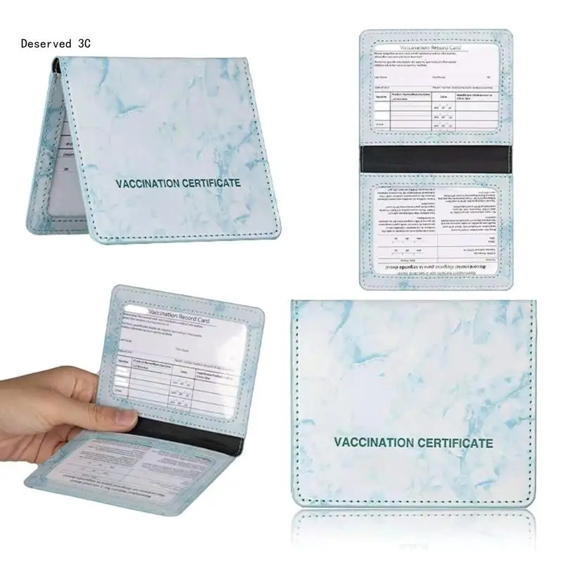 Portable Waterproof PU Leather Vaccination Card Holder for Vaccination Cards Cards Card Women Men Wallets