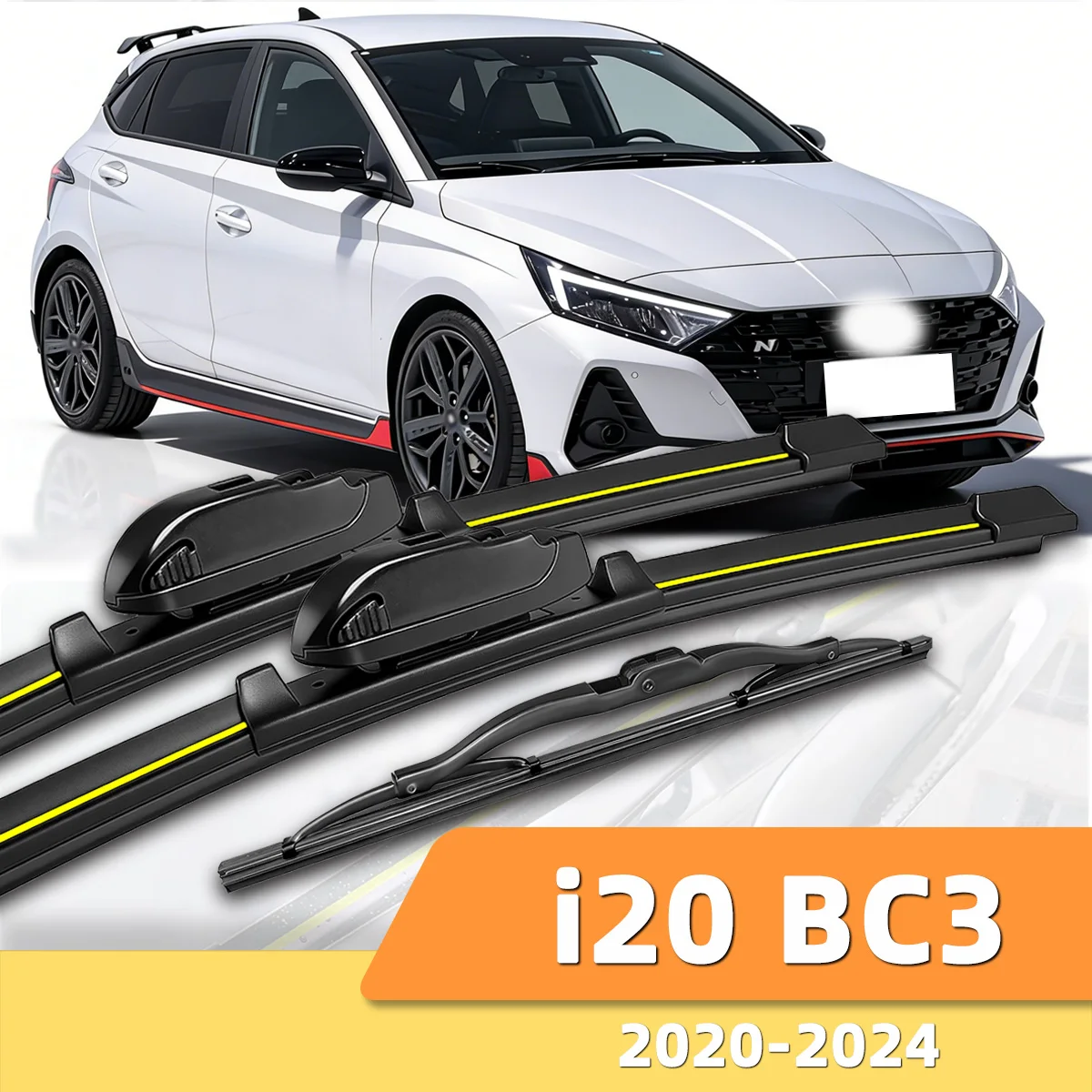 

Suitable For Hyundai i20 BC3 2020-2024 Front And Rear Windshield Wipers Durable Accessories For Car Windshields 2021 2022 2023