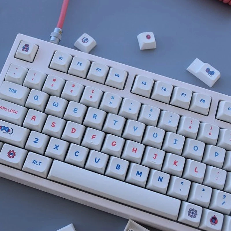 แป้นพิมพ์ Keycap XDA โปรไฟล์122ชุดสีขาวเรียบง่าย PBT Dye Subbed คีย์สำหรับ MX สวิทช์วิดีโอเกม City หมวก