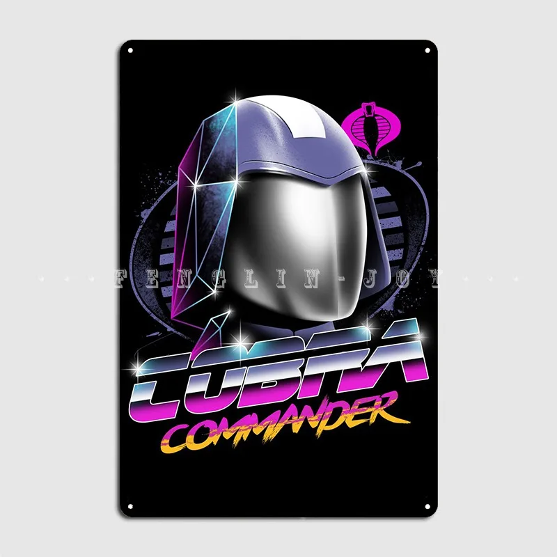 Cobra Commander In 80s Neo Noir Retro Style Metal Sign Wall Decor Wall Pub Kitchen Vintage Tin Sign Poster