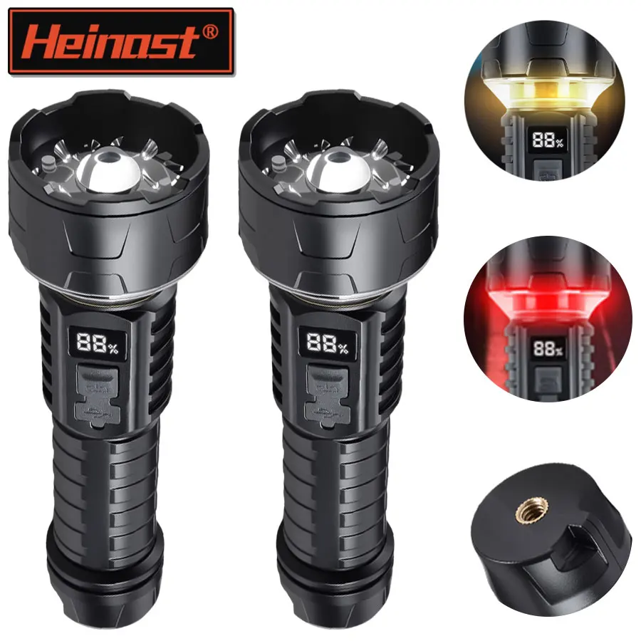 

1/2PCS/A Set Ultra Bright LED Flashlight With Power Display Portable Outdoor Camping Rechargeable Emergency Waterproof Lantern