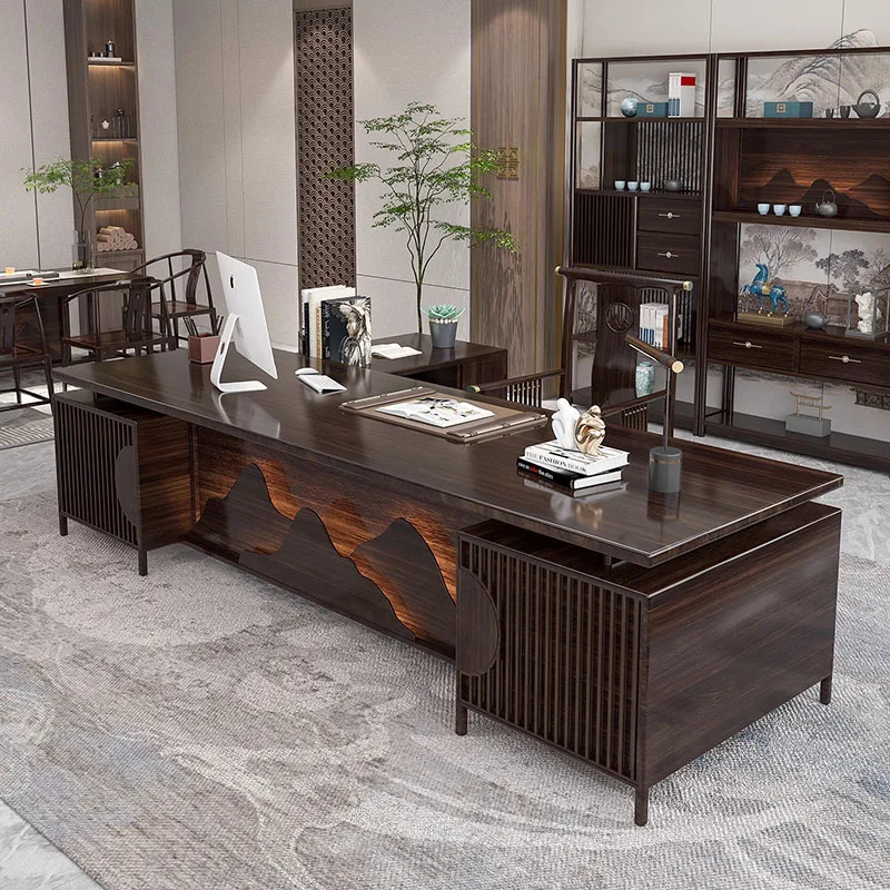 Wooden Corner Office Desk Executive Workbench Desktops Art Gaming Organizer Office Desk Reception Scrivania Office Furniture