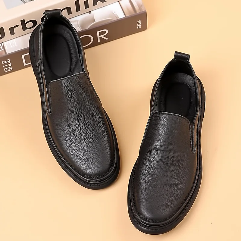 

New model men's soft-soled casual leather shoes - genuine leather breathable single shoes with soft sole and soft surface 15