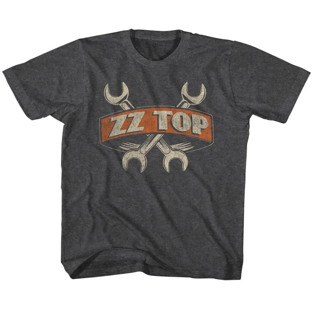 Zz Top Wrenches Black Heather Children'S T Shirt