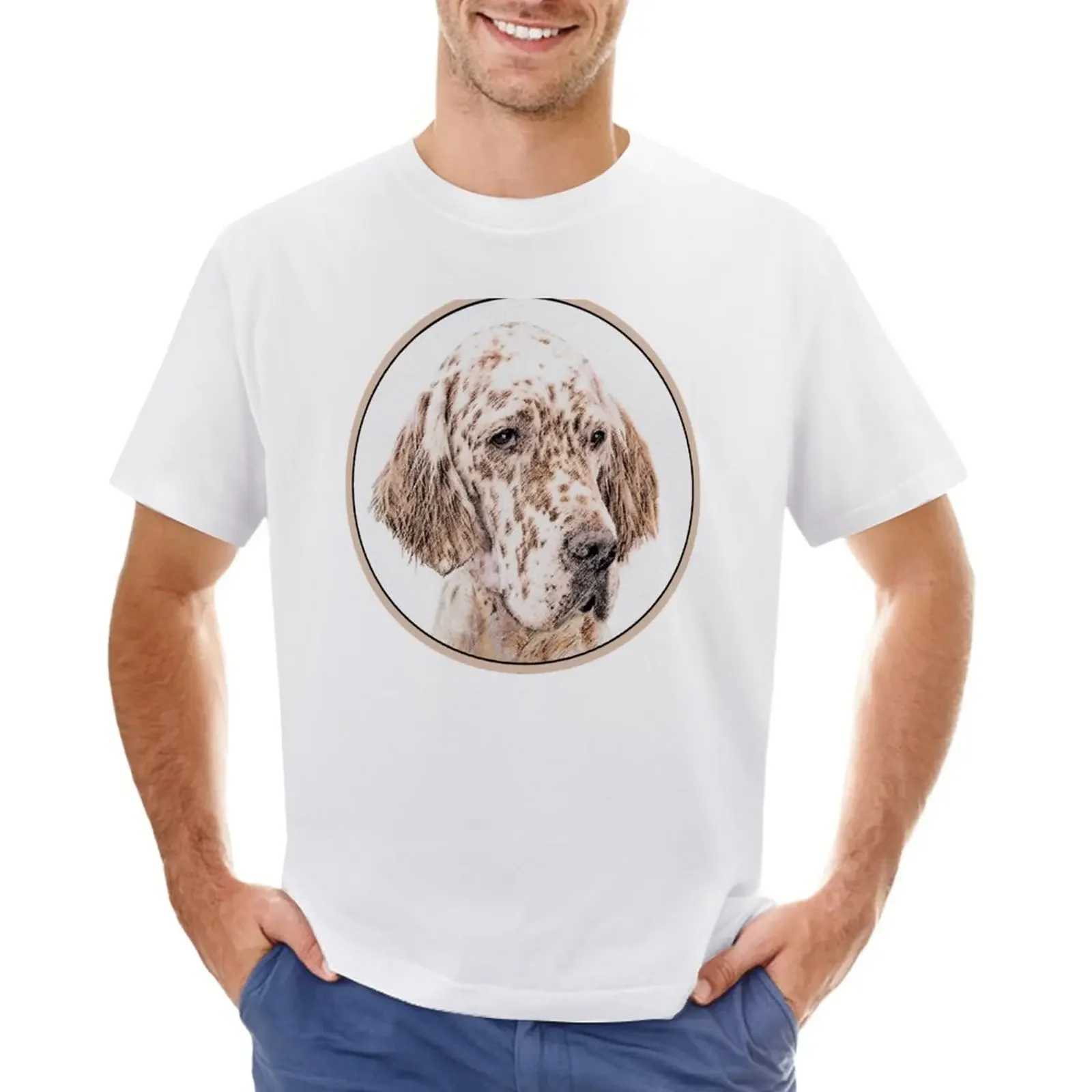 English Setter (Orange Belton) T-Shirt summer clothes tees kawaii clothes Men's clothing