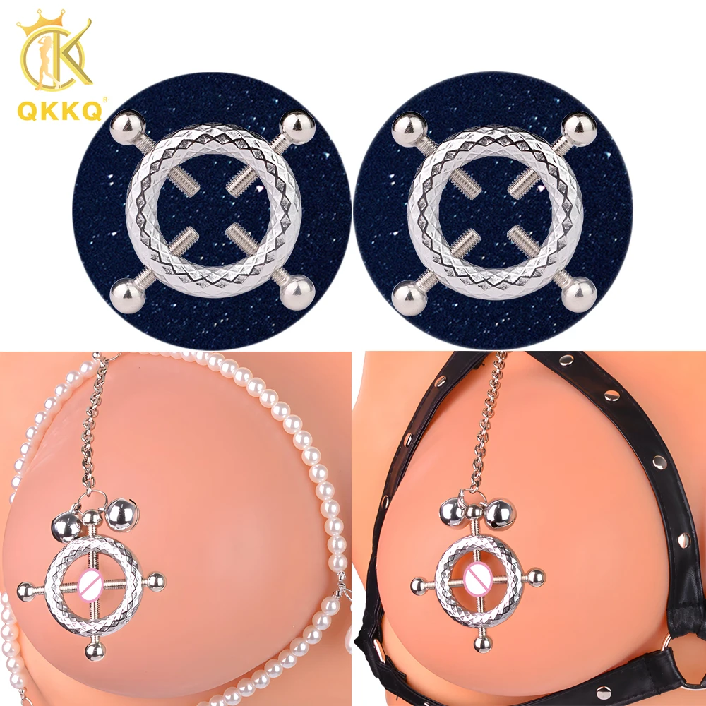 

QKKQ Sexy Female Masturbator Nipple Clamps With Chain Breasts BDSM Restrictors For Nipples Adult Sex Toys Shop Products 18+