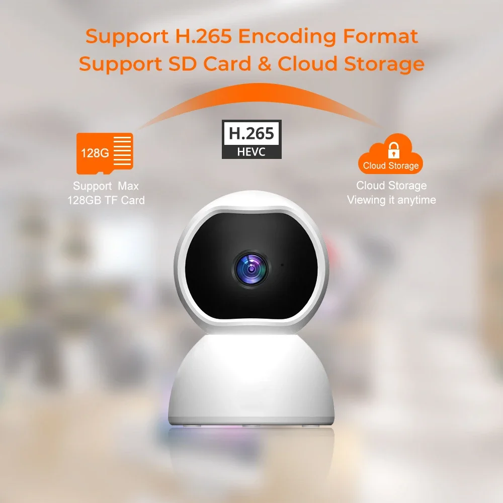Câmera de Segurança de Vigilância Interna, Monitor de Bebê, Visão Noturna, Vídeo Doméstico, Áudio Bidirecional, 1080P, WiFi