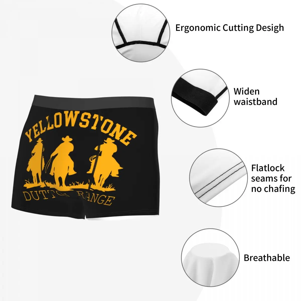 Yellowstone Underwear Men Printed Custom Dutton Ranch Boxer Shorts Panties Briefs Soft Underpants