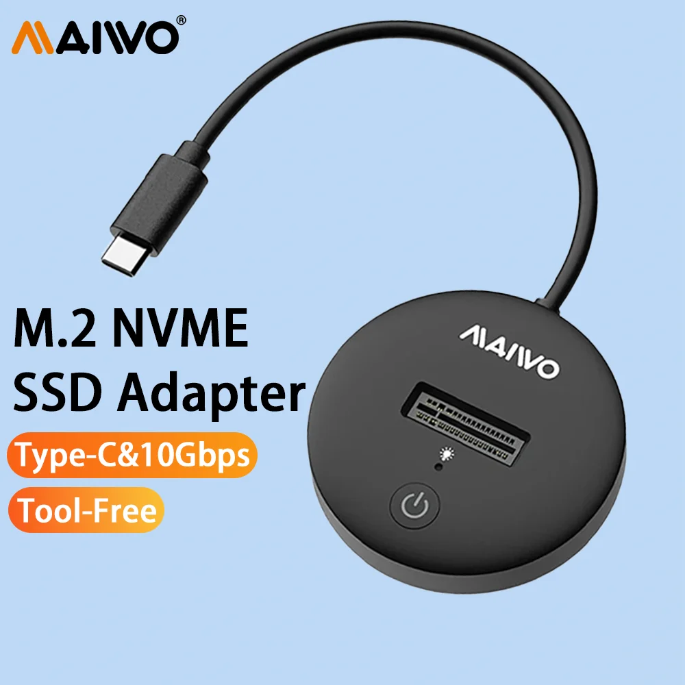 MAIWO 10Gbps M.2 NVMe SSD Docking Station Enclosure Type-C SSD Adapter M.2 Case for 2230 2242 2280 22110 M2 SSD Enclosure Base