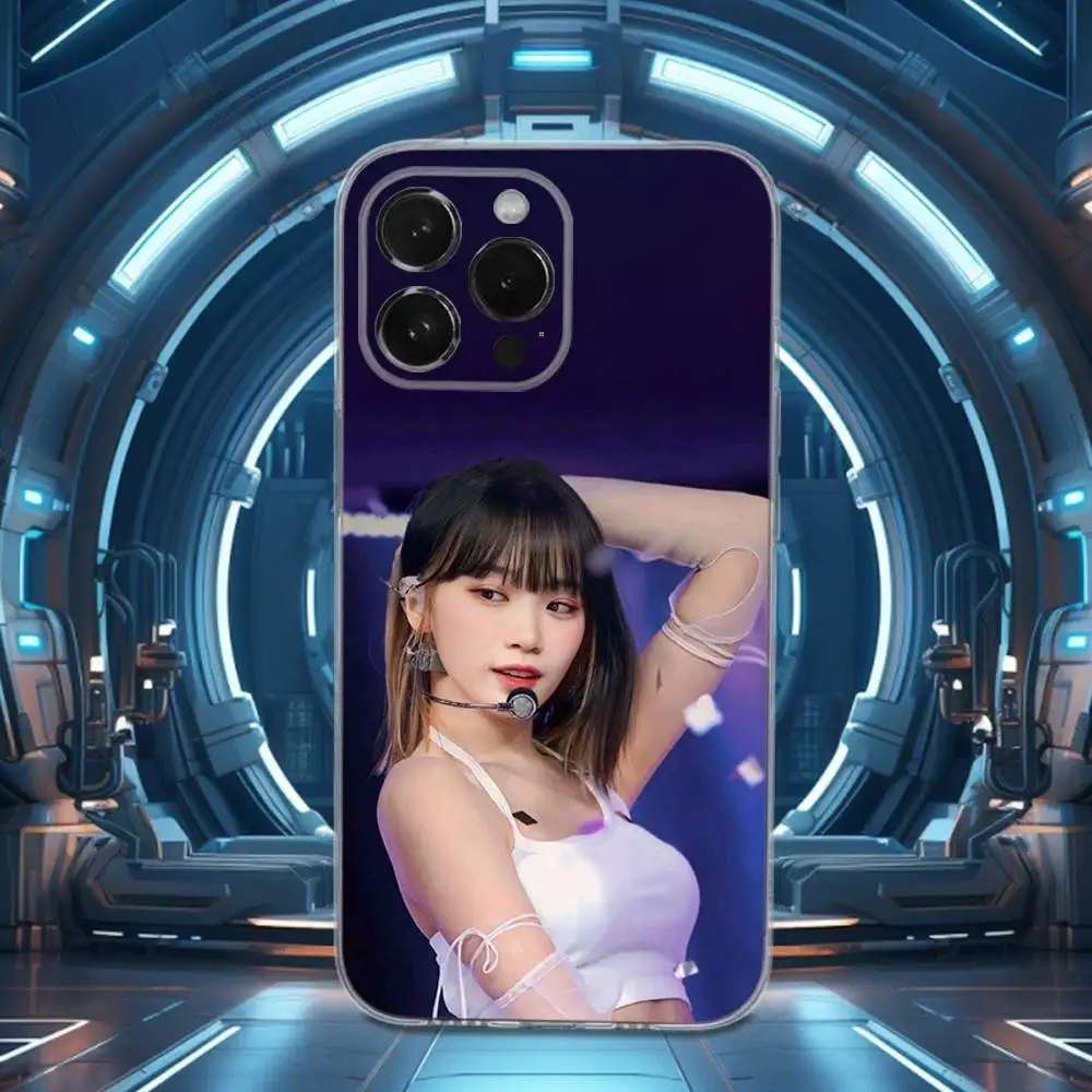 حافظة K-Kim C-Chaewon Singer لهاتف iPhone 15,11,12,13,16,14,17,Pro,Max,Plus,SE,Mini,X,XS,XR, سيليكون ناعم شفاف