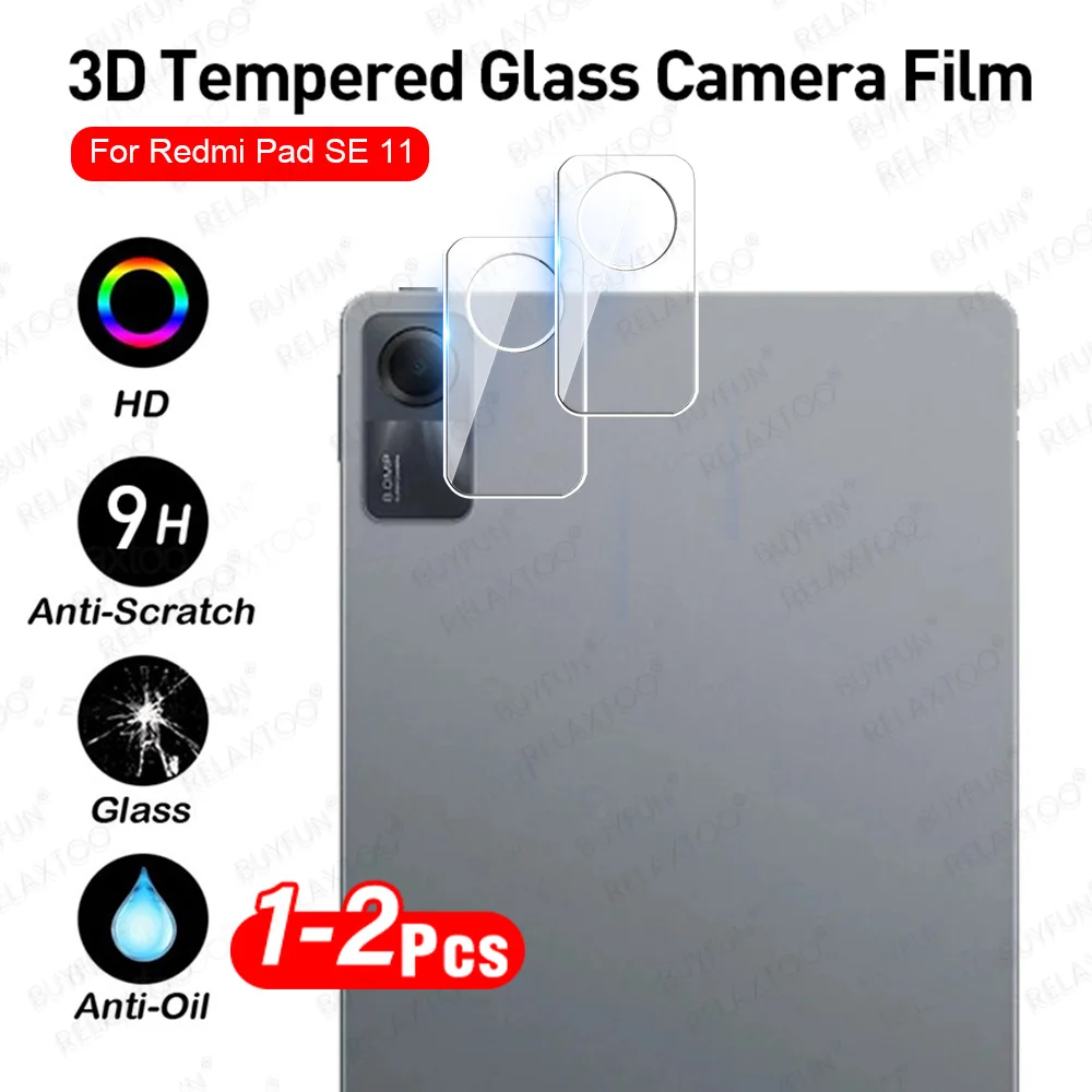 1-2ชิ้น3D กระจกนิรภัยใสปกป้องกล้องสำหรับ Xiaomi redmi Pad SE 11เคสฝาครอบเลนส์ redmipadse redmipad S E padse 11นิ้ว