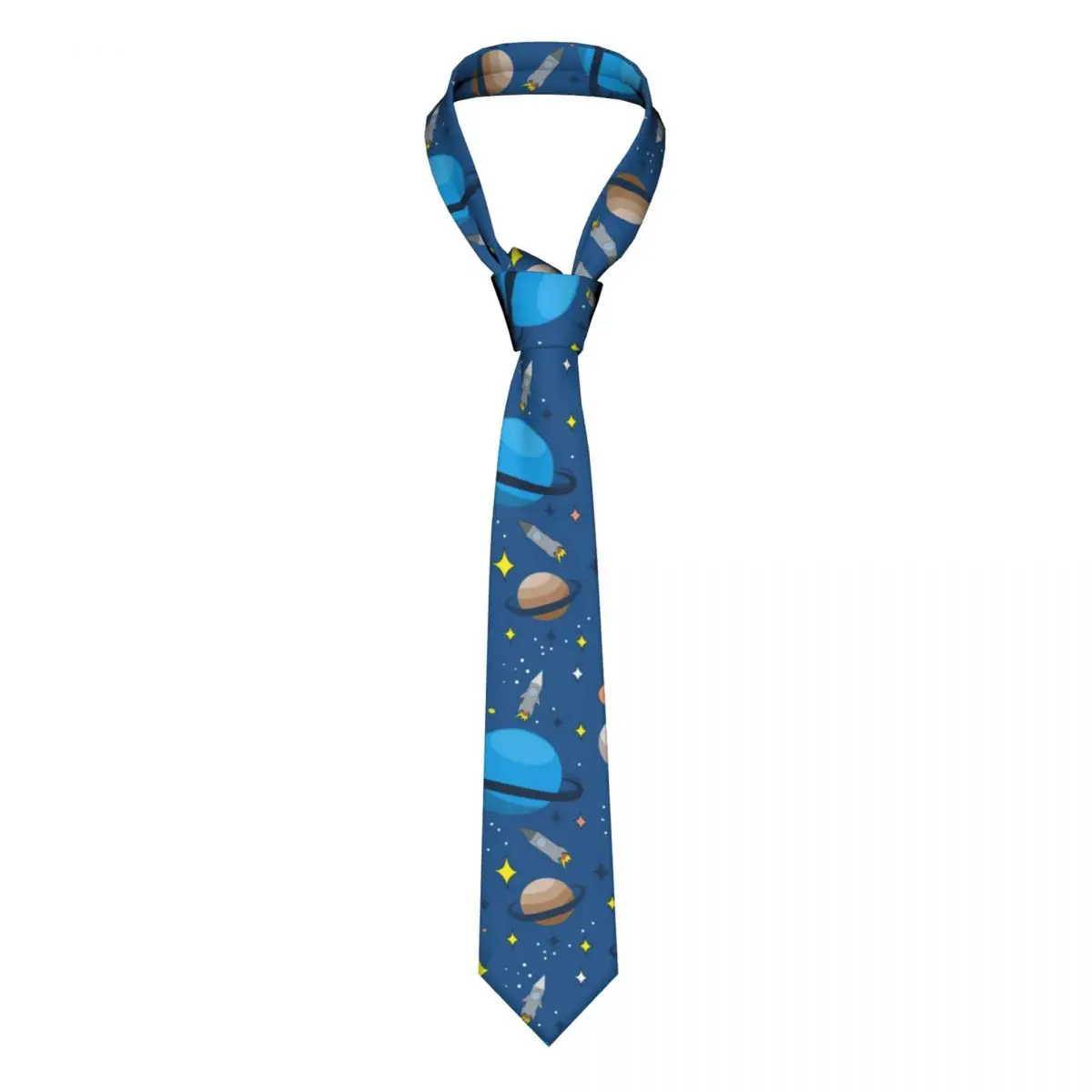 

Mens Tie Classic Skinny Space Rockets Planets And Stars Neckties Narrow Collar Slim Casual Tie Accessories Gift