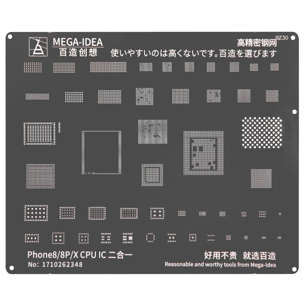 BGA Reballing Stencil kit set For iPhone 14 13 12 11 Pro MAX XS XR X 8P 8 7P 7 6S 6 Black Steel CPU IC Chip Tin Soldering Net