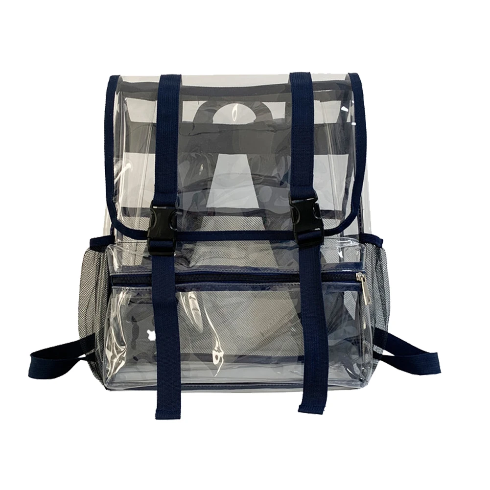 Sac à Dos Transparent en PVC pour Homme et Femme, Étanche, Grande Capacité, Solide, Clair