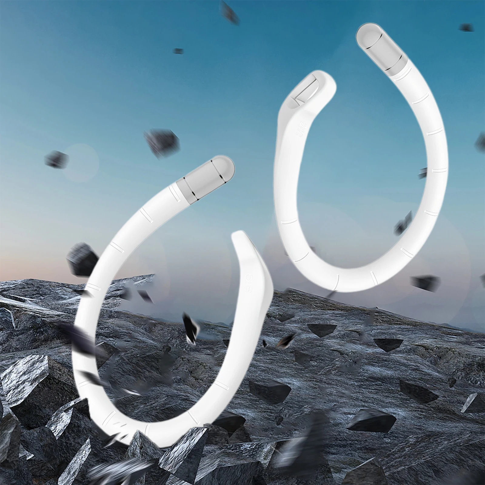 Silicone Ear Hooks for Samsung Galaxy Buds 4/4Pro Anti-fall Ear Hook Anti-drop Hooks with Anti-lost Strap Lanyard Comfortable